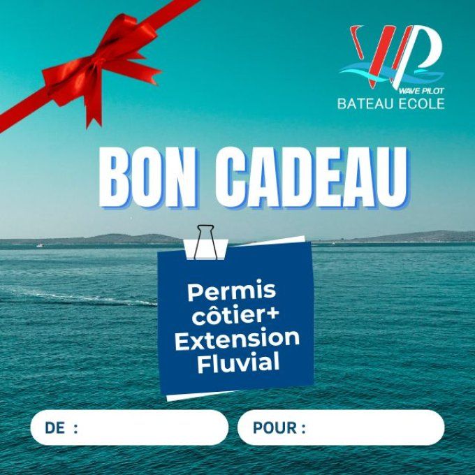 bon cadeau pour un permis cotier et un permis fluvial