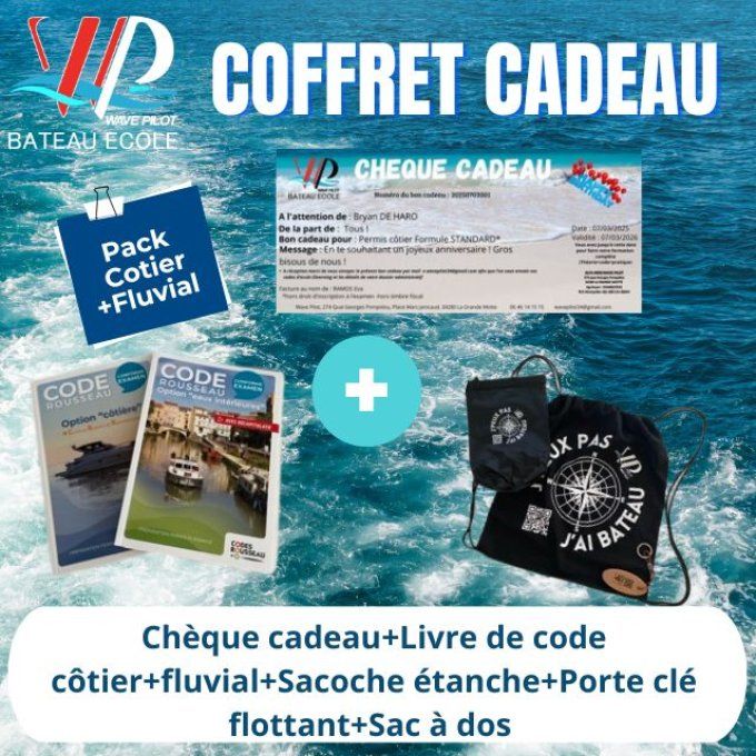 coffret cadeau pour un permis cotier et un permis fluvial