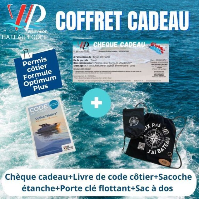 COFFRET Cadeau  Permis côtier Formule OPTIMUM 