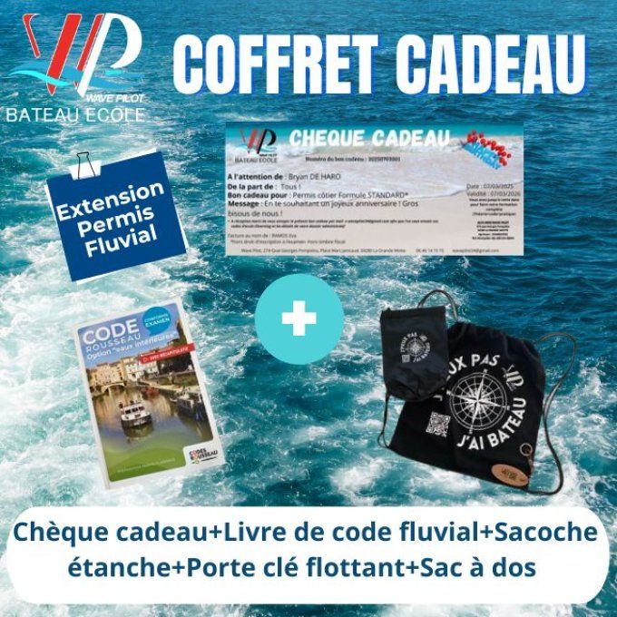 Pour offrir Chèque  ou Box Extension Permis Fluvial