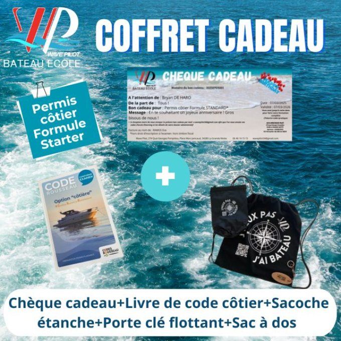 Coffret Cadeau Permis côtier Formule Starter  